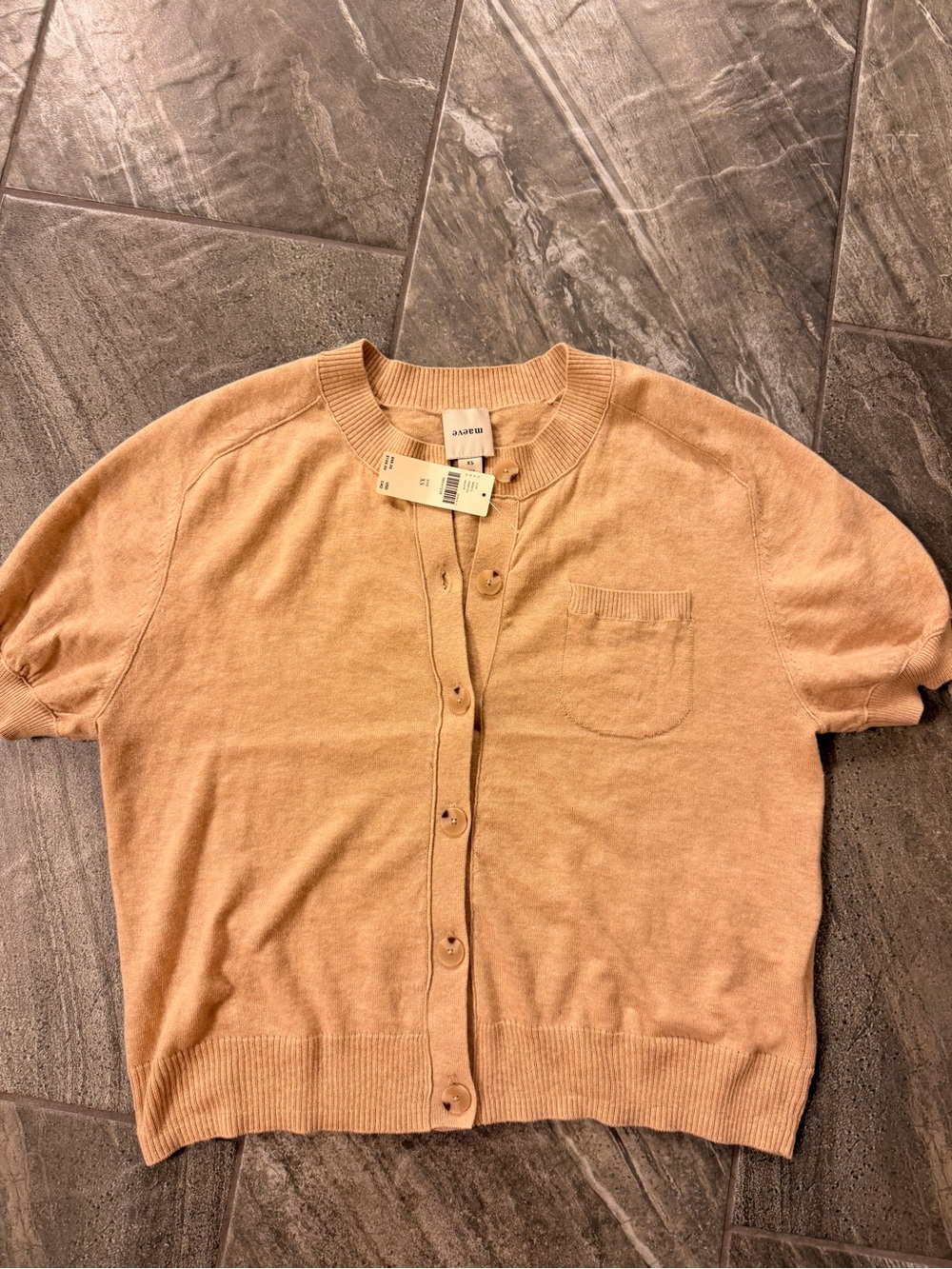 Maeve Short-Sleeve Button Front sweater cardigan - Picture 9 of 10